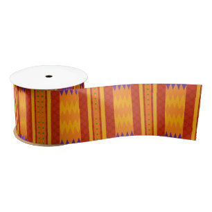 Ruban En Satin Ethnic African Kente Design Satin Ribbon