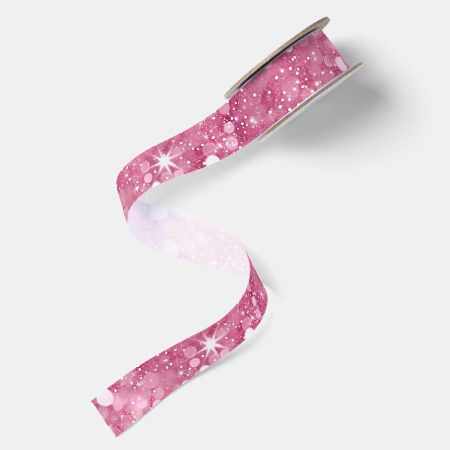 Ruban En Satin Étincelle Rose (Dos)