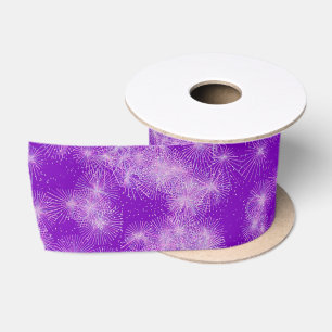 Ruban En Satin Étincelles de cristal de glace - violet profond