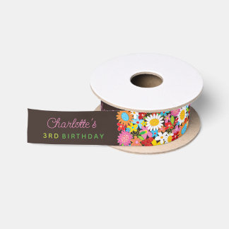 Ruban En Satin Étiquettes de remerciement de mariage Jardin de fl