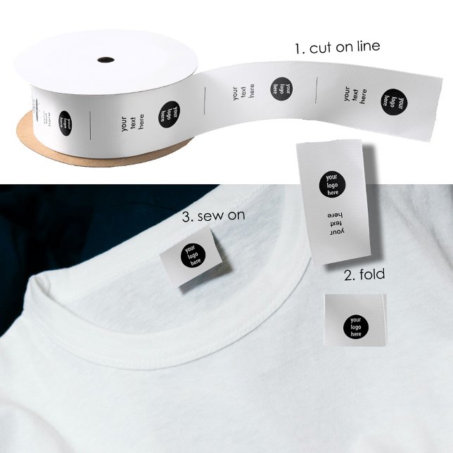 Ruban En Satin Étiquettes de vêtements avec logo et texte Étiquet (Logo & Text Clothing Labels Sew On Sewing Label Satin Ribbon)
