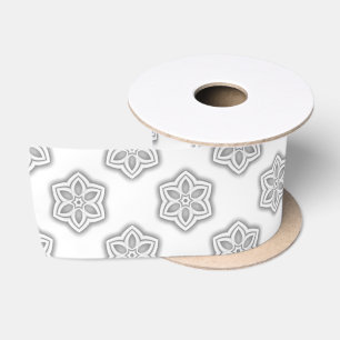 Ruban En Satin Étoile blanche à neige Étoile Motif