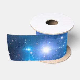 Ruban En Satin Étoiles bleues d'univers + vos idées
