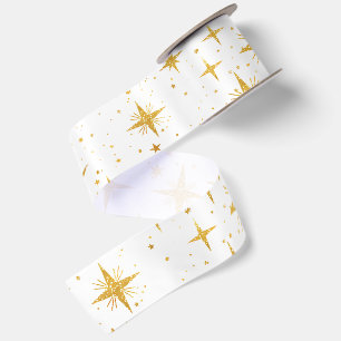 Ruban En Satin Étoiles Dorées