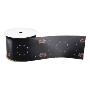 Ruban En Satin Étoiles et motif d'engin spatial unique