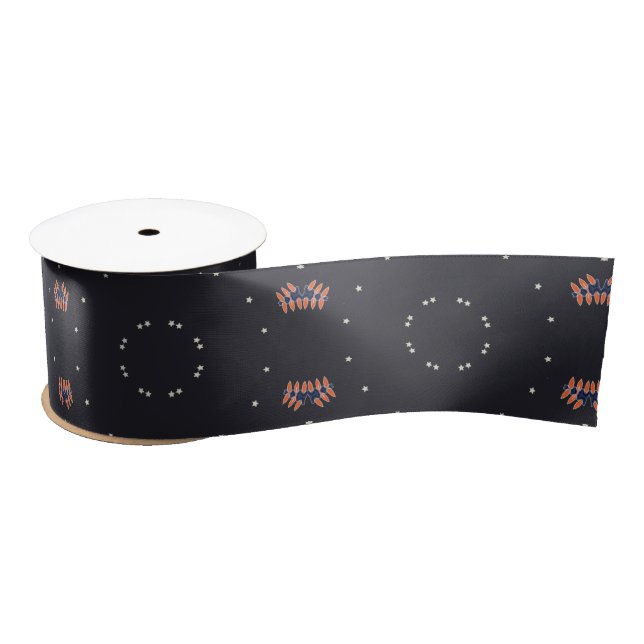 Ruban En Satin Étoiles et motif d'engin spatial unique (Bobine)