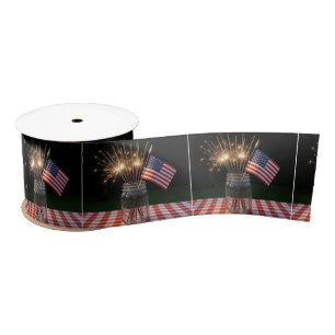 Ruban En Satin Étoiles filantes avec drapeau américain