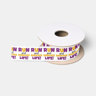 Ruban En Satin Exécuter Embrasser la vie violet jaune