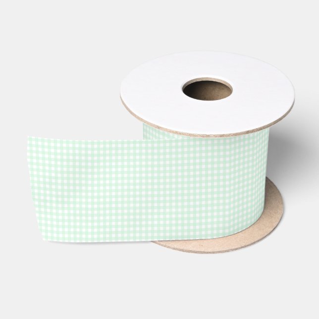 Ruban En Satin F & L Green En vichy (Bobine)