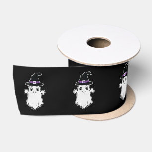 Ruban En Satin Fantôme de dessin animé mignon avec chapeau de sor