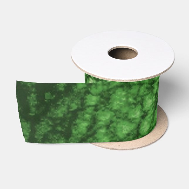 Ruban En Satin Faux Cuir Chaud Forêt Vert Design (Bobine)