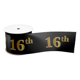 Ruban En Satin Faux/Imitation Gold "16e" Numéro d'événement (n