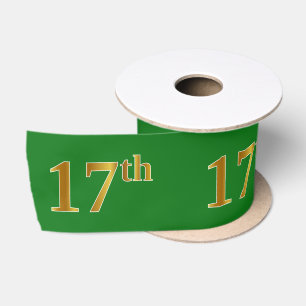 Ruban En Satin Faux/Imitation Gold "17th" Numéro d'événement (Ver