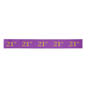 Ruban En Satin Faux/Imitation Gold "21st" Numéro d'événement (
