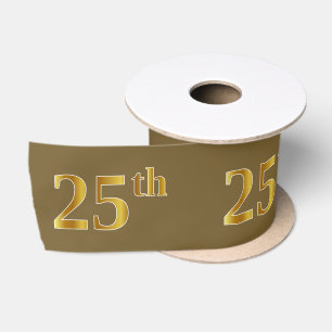 Ruban En Satin Faux/Imitation Gold "25th" Numéro d'événement (Bro