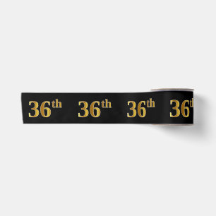 Ruban En Satin Faux/Imitation Gold "36th" Numéro d'événement (Noi