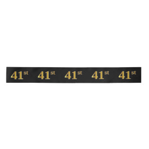 Ruban En Satin Faux/Imitation Gold "41st" Numéro d'événement (