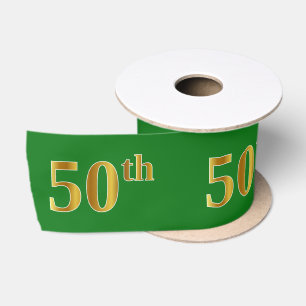 Ruban En Satin Faux/Imitation Gold "50th" Numéro d'événement (Ver