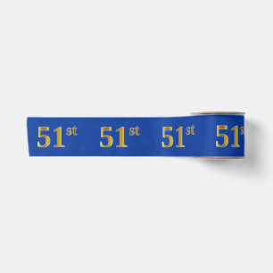 Ruban En Satin Faux/Imitation Gold "51st" Numéro d'événement (ble
