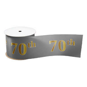 Ruban En Satin Faux/Imitation Gold "70th" Numéro d'événement (