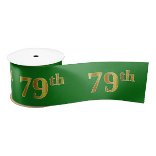 Ruban En Satin Faux/Imitation Gold "79th" Numéro d'événement (Ver