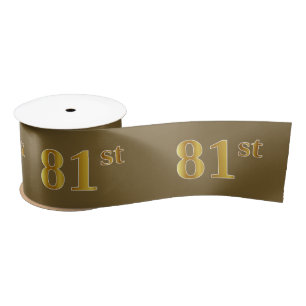 Ruban En Satin Faux/Imitation Gold "81st" Numéro d'événement (Bro