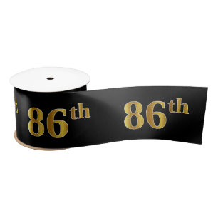 Ruban En Satin Faux/Imitation Gold "86th" Numéro d'événement (Noi