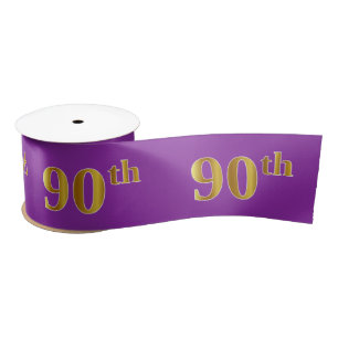 Ruban En Satin Faux/Imitation Gold "90th" Numéro d'événement (