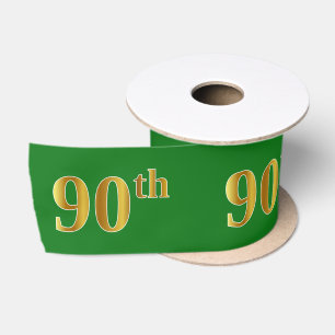Ruban En Satin Faux/Imitation Gold "90th" Numéro d'événement (