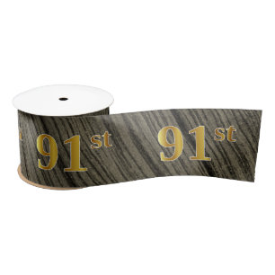 Ruban En Satin Faux/Imitation Gold "91st" Numéro d'événement (Rus