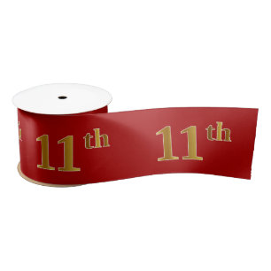 Ruban En Satin Faux/Imitation Gold Look "11th" Numéro d'événement