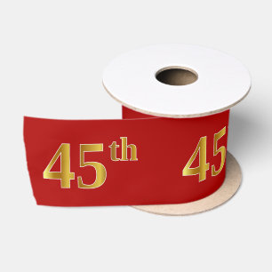 Ruban En Satin Faux/Imitation Gold Look "45th" Numéro d'événement