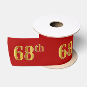 Ruban En Satin Faux/Imitation Gold Look "68th" Numéro d'événement