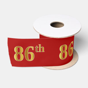 Ruban En Satin Faux/Imitation Gold Look "86th" Numéro d'événement
