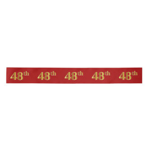 Ruban En Satin Faux/Imitation Or Aspect "48ème" Numéro d'événemen