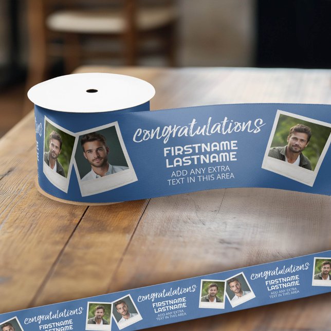 Ruban En Satin Félicitations 2 photo Collage - Peut modifier la c (Custom Graduation Ribbon)
