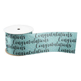 Ruban En Satin Félicitations pour Aquamarine
