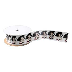Ruban En Satin Femme Art Déco Vintage portant un chapeau des gant