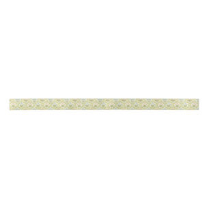 Ruban En Satin Femme féminine à motif floral vert