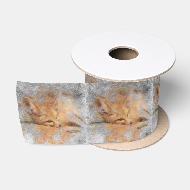 Ruban En Satin Fennec animal artistique (Bobine)