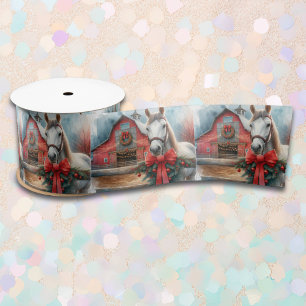 Ruban En Satin Ferme festive du Cheval Blanc Noël