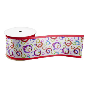 Ruban En Satin Festif, chaotique, coloré, confetti, pois,