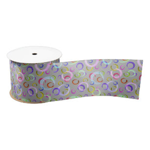 Ruban En Satin Festif, chaotique, coloré, confetti, pois,