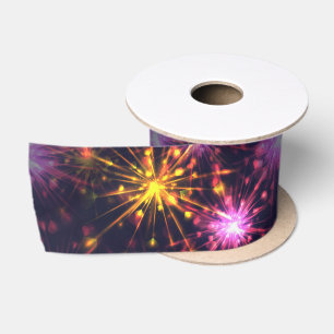 Ruban En Satin Festive feux d'artifice des coeurs