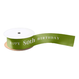 Ruban En Satin Fête 80 : Joyeux ruban vert d'anniversaire