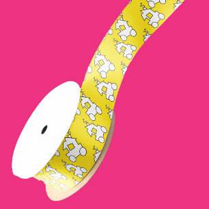 Ruban En Satin Fête d'anniversaire du Train Jaune