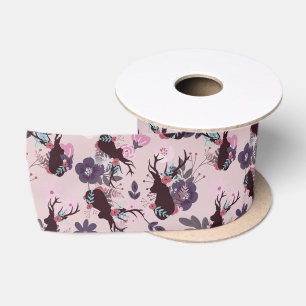 Ruban En Satin Fête de bébé fille à thème cerf rustique fleurs ma