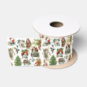 Ruban En Satin Fête de Noël rétro vintage festive