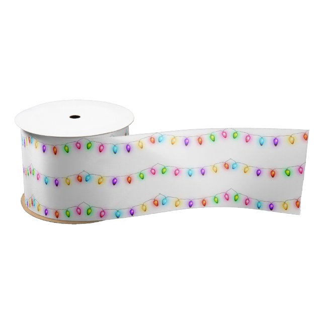Ruban En Satin Fêtes Lumières de Noël Satin Ribbon (Bobine)