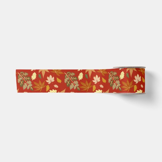 Ruban En Satin Feuilles d'automne (Devant)